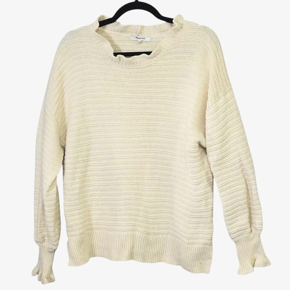Madewell Textured Knit Sweater Cream Size XL Minimalist Coastal